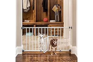 Carlson Mini Expandable Extra Wide Dog Fence Gate with Small Door