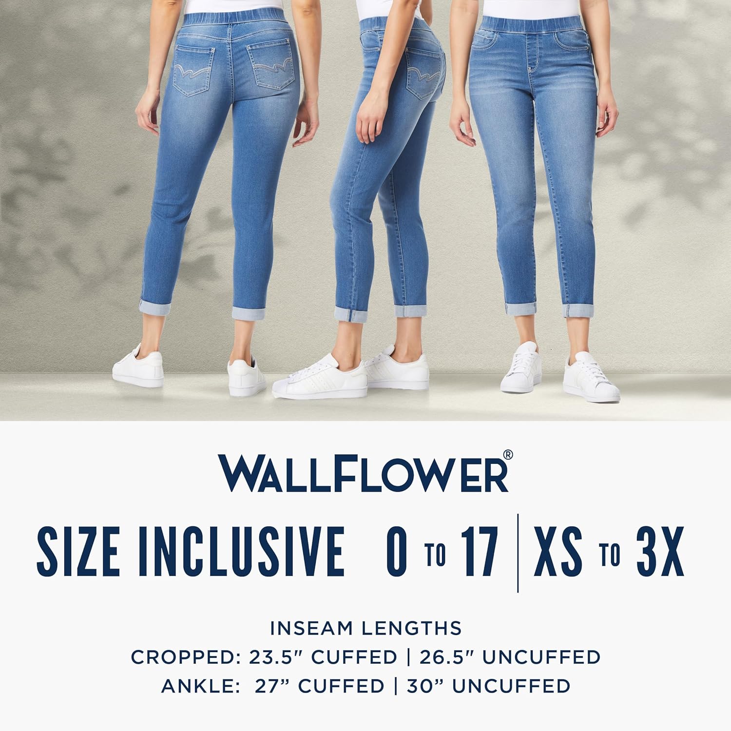 WallFlower Women's Pull on Denim Crop and Ankle High-Rise Insta Soft Juniors Jeans (Available in Plus Size) - Image 7