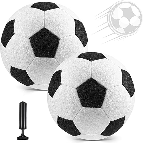 Libima 2 pelotas de fútbol suaves de Navidad para interiores con bomba de 8 pulgadas, tamaño oficial 4, pelota de fútbol deportiva de fieltro disponible en Yaxa Colombia