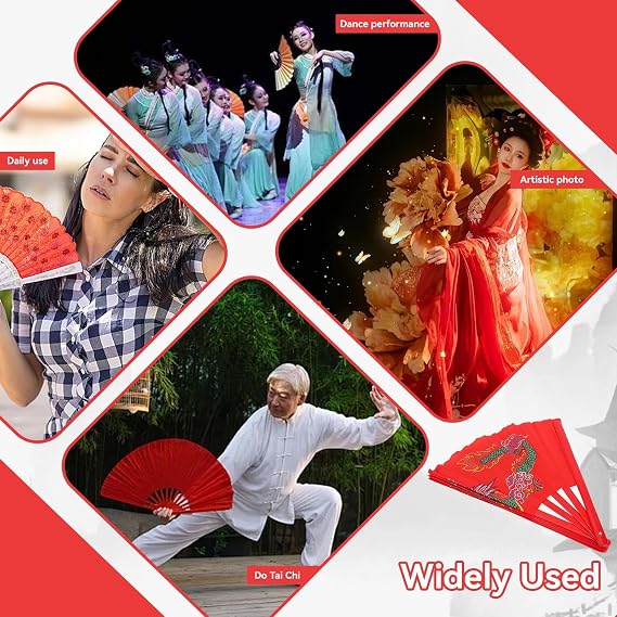 Chinese Fans Folding Fan, Folding Hand Fan Tai Chi Fan, Decorative Folding Fans Popping Fans for Line Dancing, Right Hand Wushu Dance Practice Training