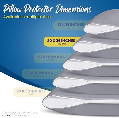 Miniatura 2 de Utopia Bedding - Paquete de 4 fundas protectoras de almohada impermeables con cremallera, a prueba de chinches y ácaros, absorben la humedad, color
