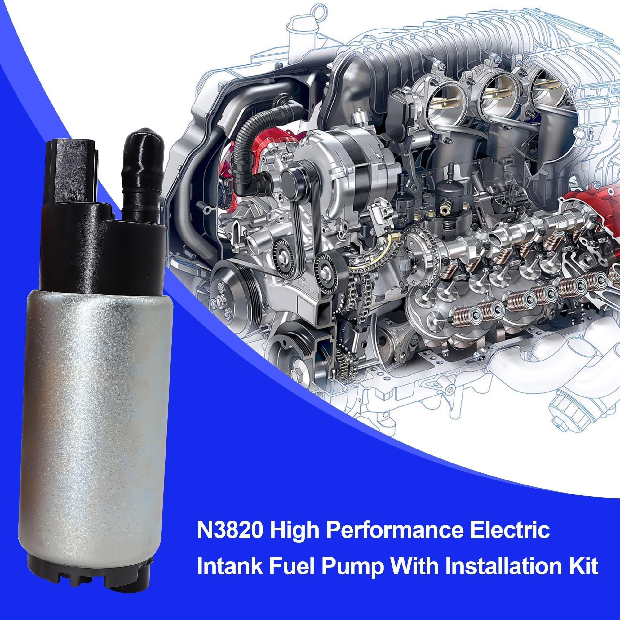 OSIAS Electric Fuel Pump & Strainer Kit - Fits Honda, Acura, Kia, Mazda, Hyundai, E8229