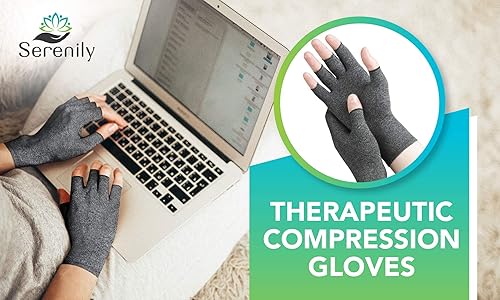 Miniatura 7 de Serenily Guantes de artritis  Guantes de compresión de mano para mujeres y hombres Guantes ortopédicos para túnel carpiano hinchazón y síndrome de