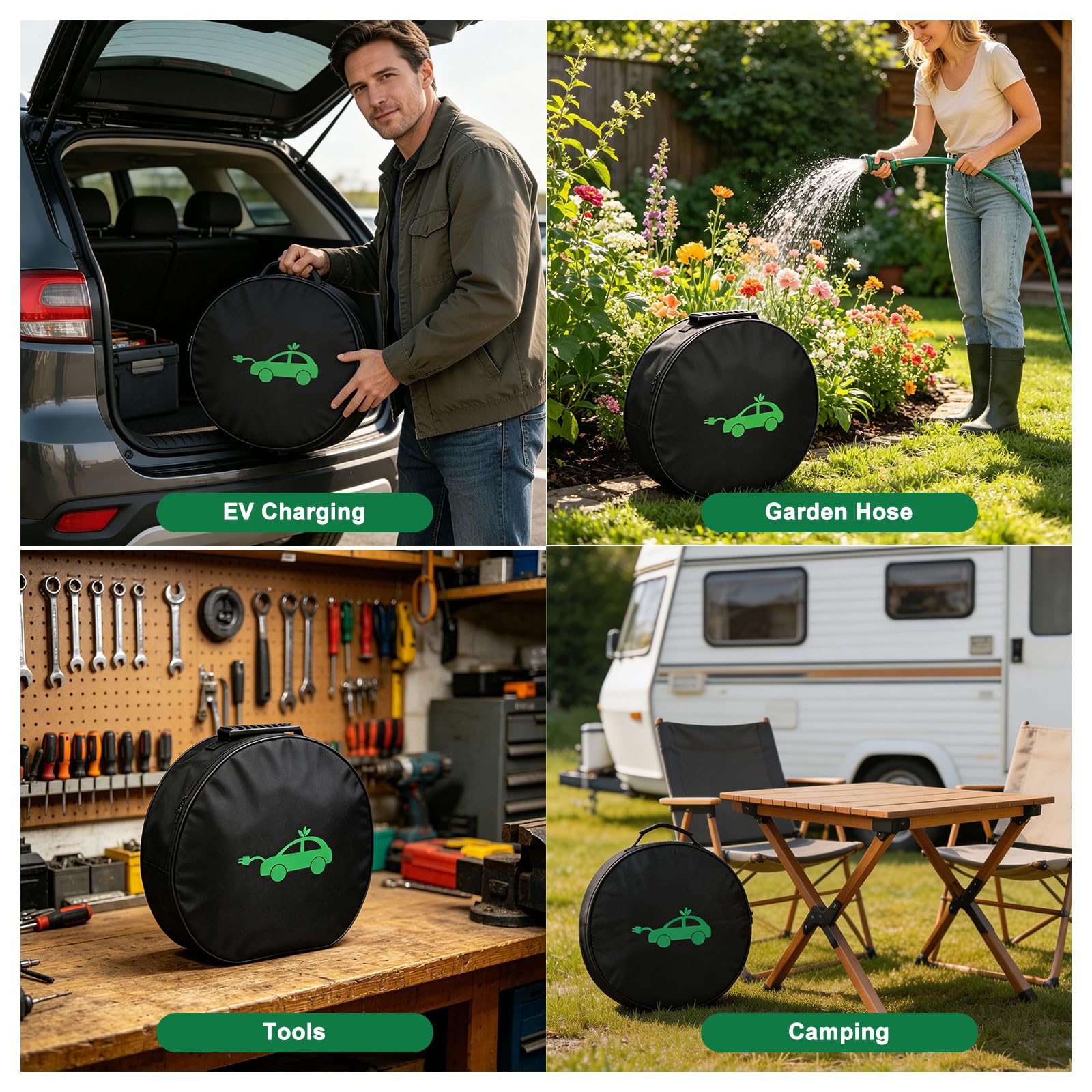 Linkstyle Sac à Câbles pour Voiture Électrique 40×13,5 cm Imperméable pour Câbles de Charge EV
