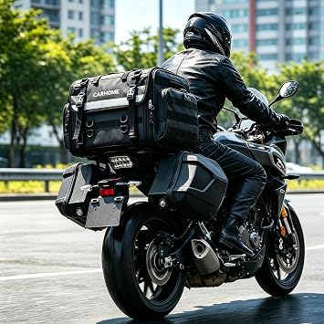Motorcycle Tail Bag, 40L-60L Expandable Motorcycle Travel Luggage