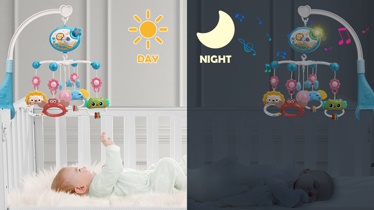Mini Tudou Mobiel babybed met Muziek en Lichtjes Mini Tudou Mobiel babybed met Muziek en Lichtjes