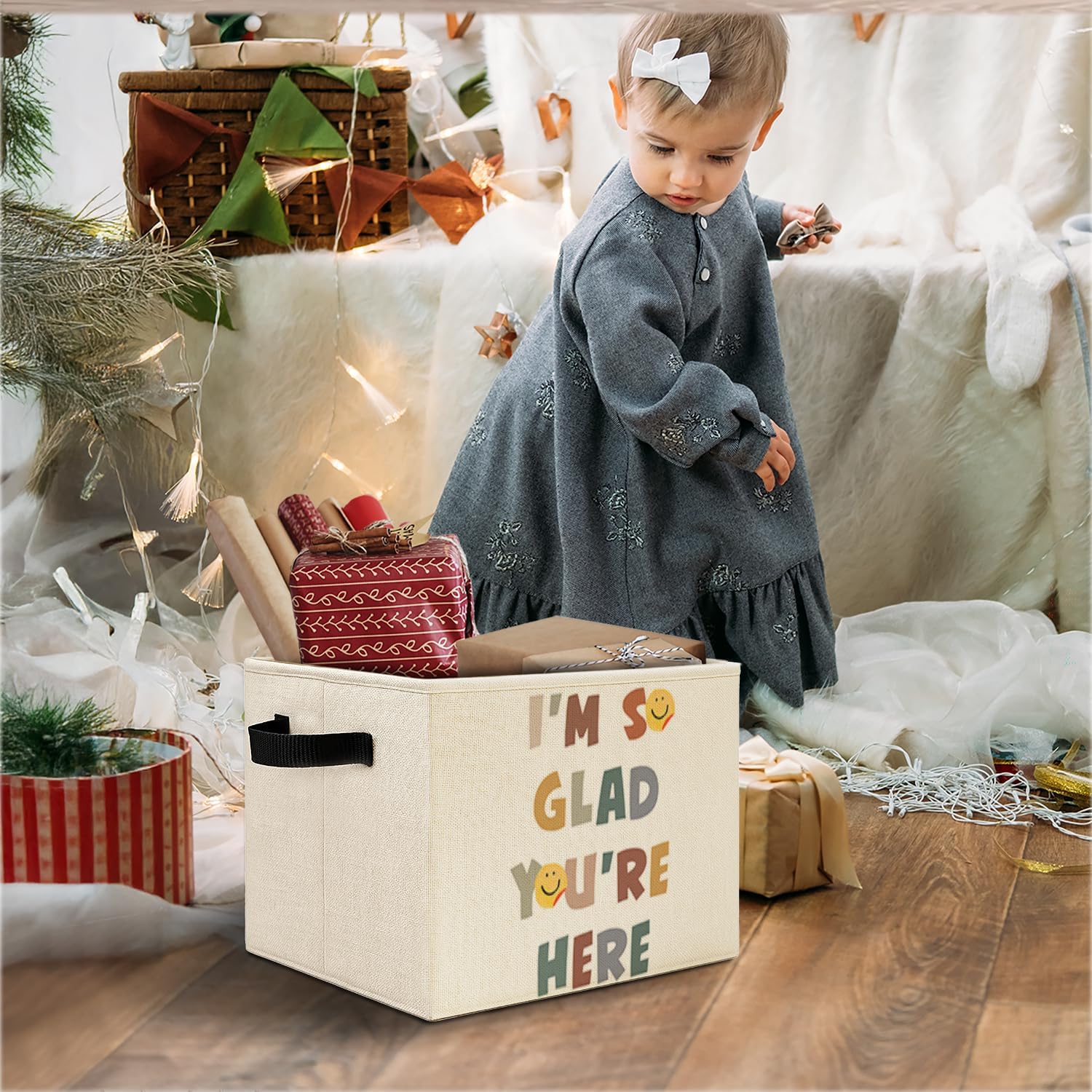 Boho Classroom Storage Bins,Teacher Gifts Inspirational Collapsible Storage Basket Organizer for Classroom Kids Room Nursery Playroom Clothes Toys Books,Toybox for Girls image 3