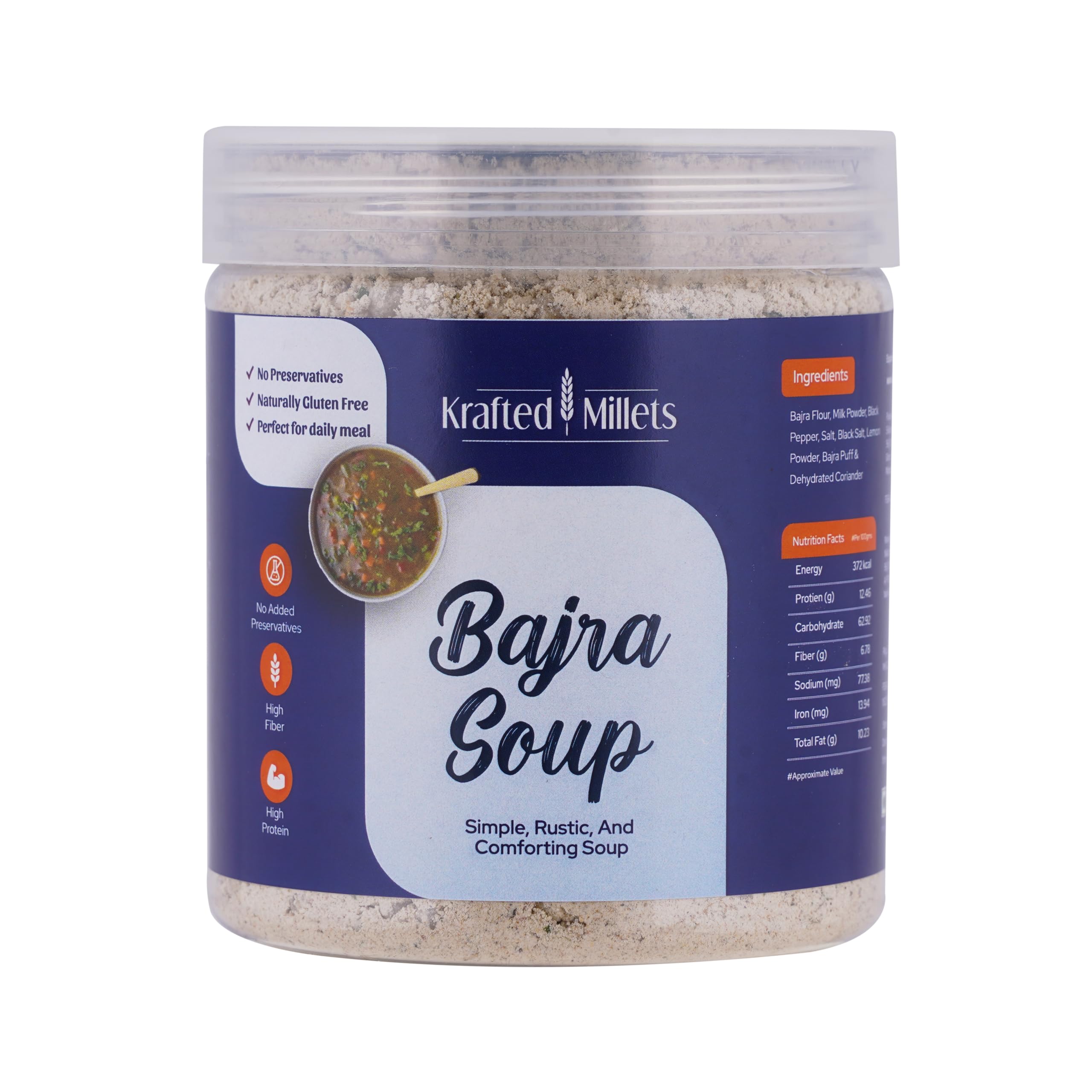 Krafted Millets Bajra Soup – No Thickener, No Additives | 100% Natural Pearl Millet Soup | High Fiber, Protein-Rich, Gluten-Free | Preservative-Free Healthy Winter Meal-(350 gm, Pack Of 2)-picture-11