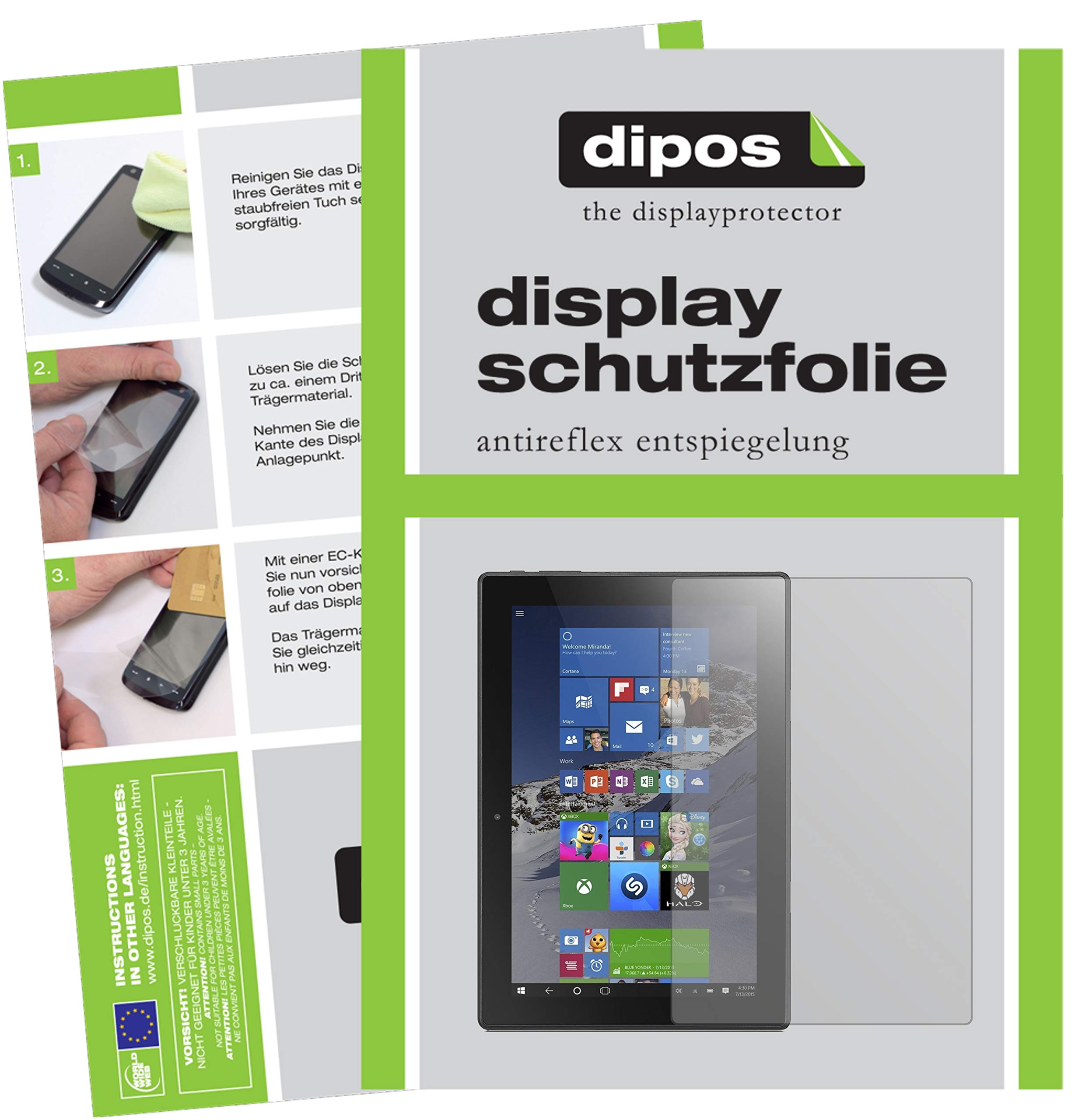 2x Pellicola per Lenovo Miix 310 Protettiva Protezione opaco Vetro Flessibile 9H