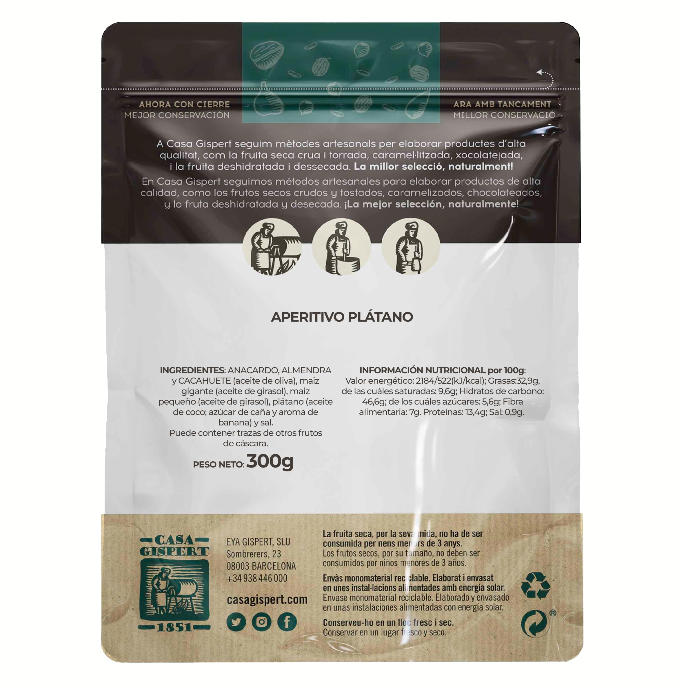 Casa Gispert Nuez de California Mondada Sin Cáscara Frutos Secos 300 gr