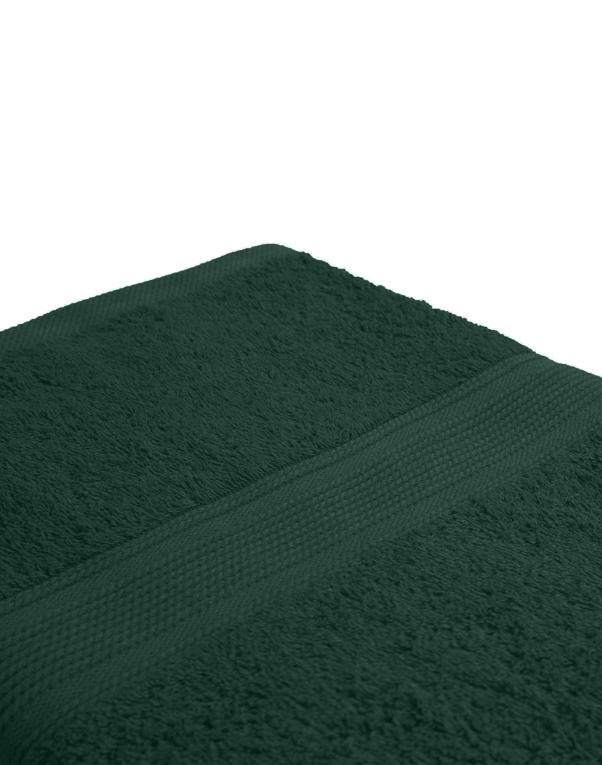 BaSaTex - Lot de 6 Serviettes pour invités - Serviettes avec Boucle de Suspension en Coton Doux de 30x50 cm - Serviettes pour Le Nettoyage des Mains certifiées Öko-Tex Standard 100 - Vert foncé
