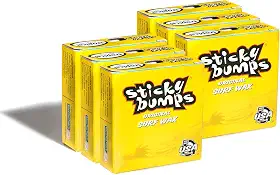 Sticky Bumps Cera de surf tropical original - pacote com 6 | Cera de prancha de surf de longa duração | Ótimo reforço para surfe | Não tóxica, segura para a natureza | Para cera de surf de prancha de