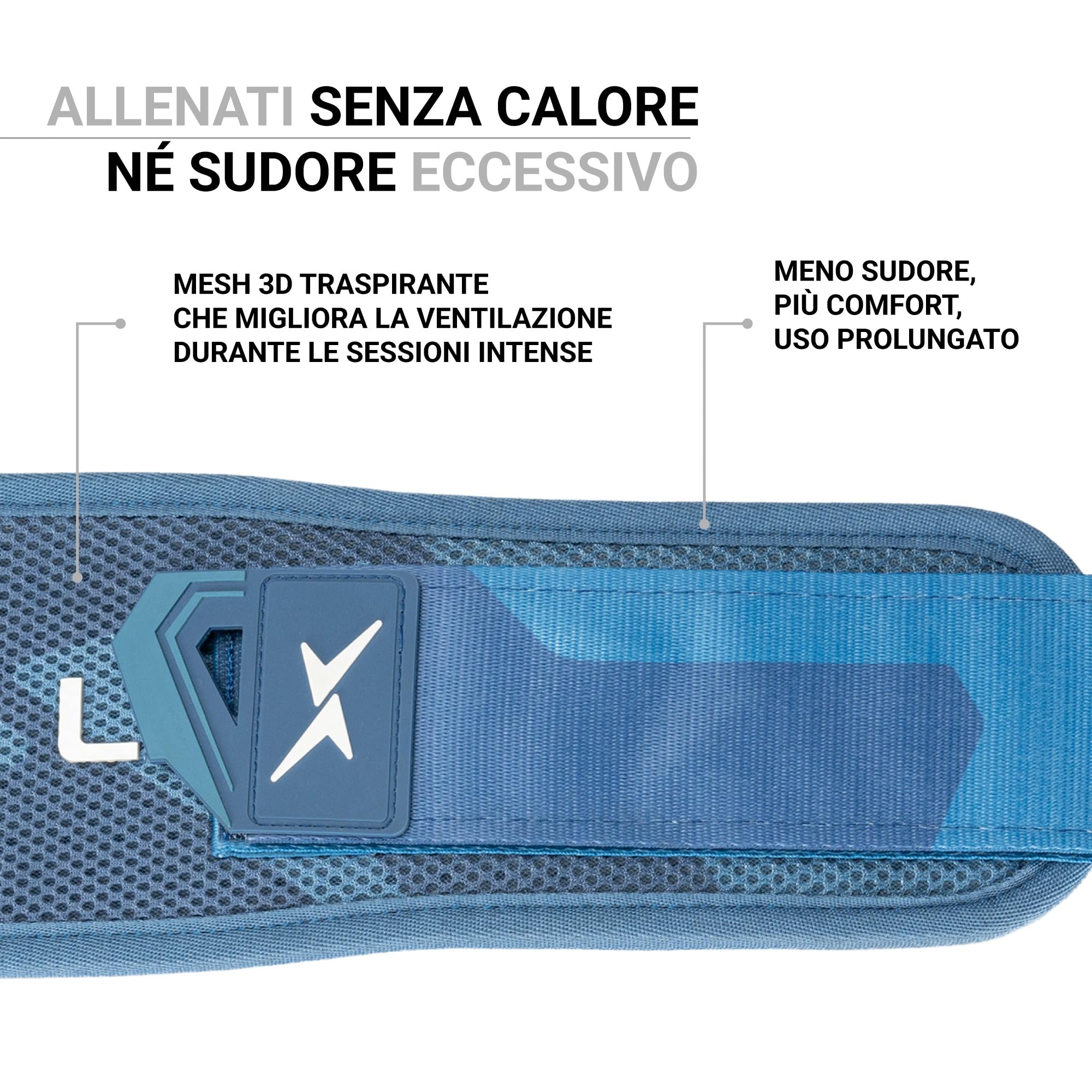 PICSIL Cintura Lombare – Supporto per allenamento di forza, sollevamento pesi e palestra, nucleo in EVA Foam, rete 3D traspirante, chiusura a doppia sicurezza