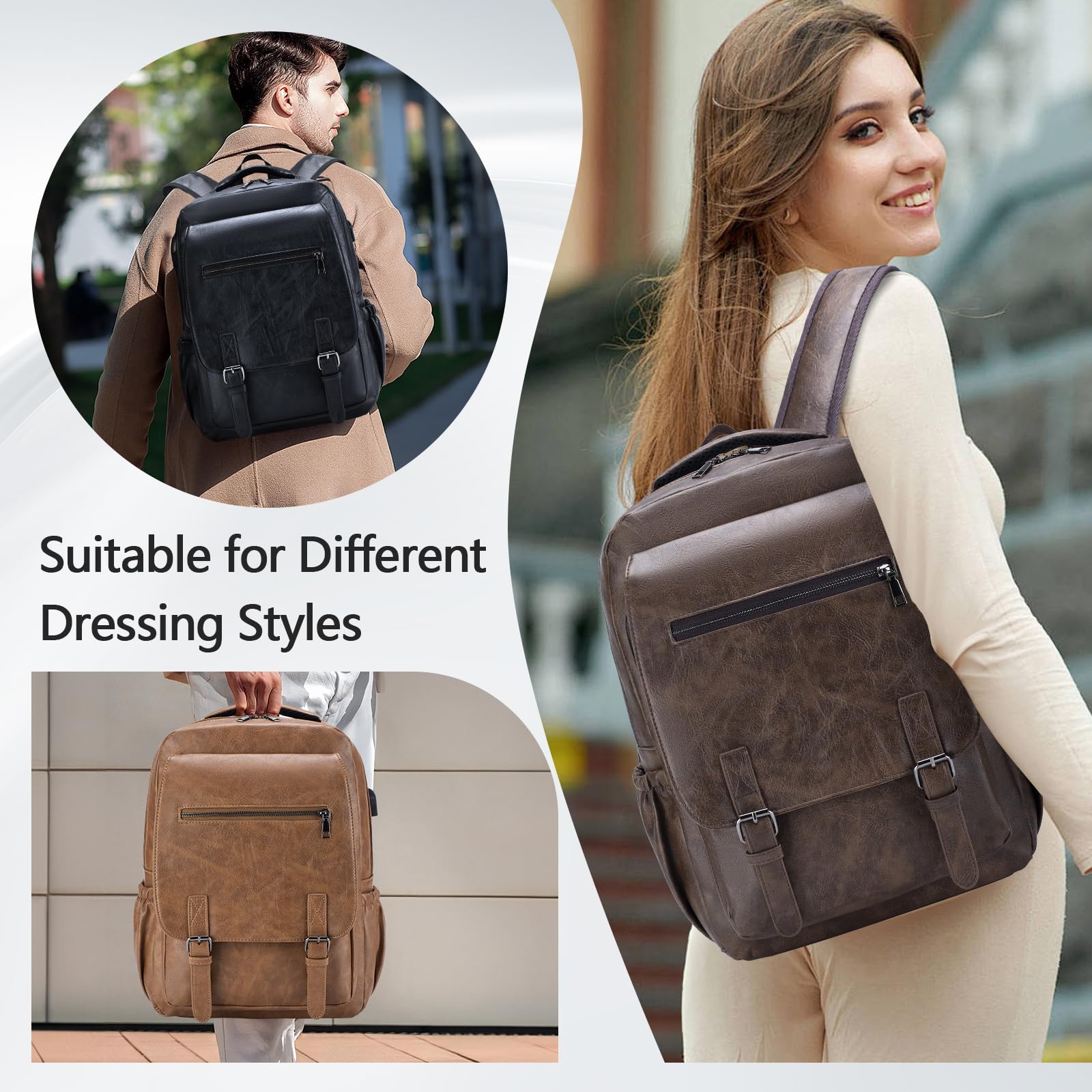 Plecak Skórzany 40x30x15cm British Airways Wizzair Bagaż Podręczny Samolotowy, Wodoodporny Elegancki Plecak Podróżny Nowoczesny Dla Unisex Z Przegrodą Na Laptopa 15.6 Cala