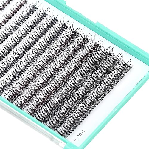 Vista 40 de BODERMINCER 60 pestañas postizas negras hechas a mano, 10D, largas, naturales, pestañas individuales, extensión de pestañas postizas, maquillaje