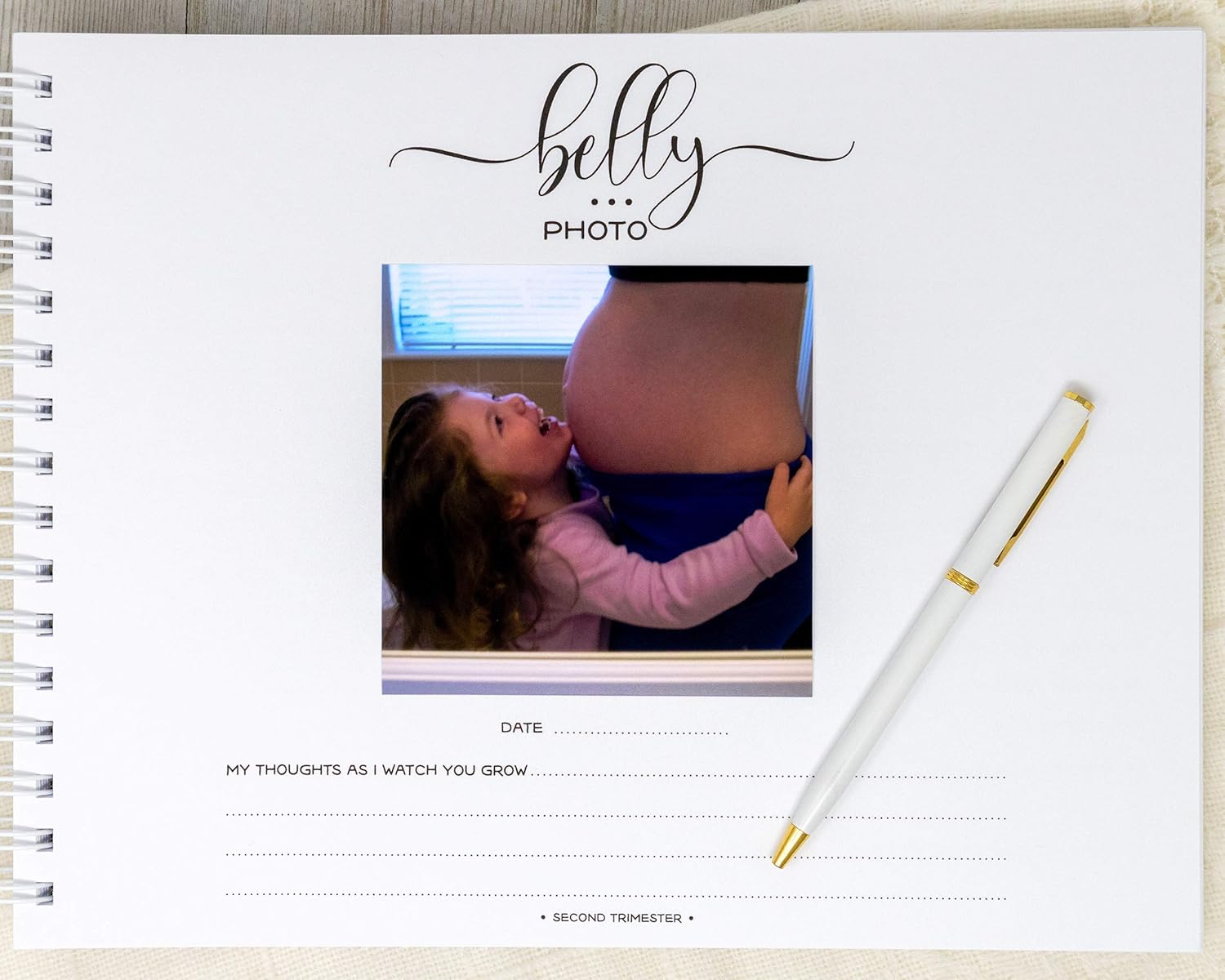 Personalized Twin Pregnancy Journal (8 Center Designs) - Hardcover Pregnancy Memory Book Customized with Babies’ Names, Nicknames or Phrase - Prompted Journal for New Moms (Ivory Dots)