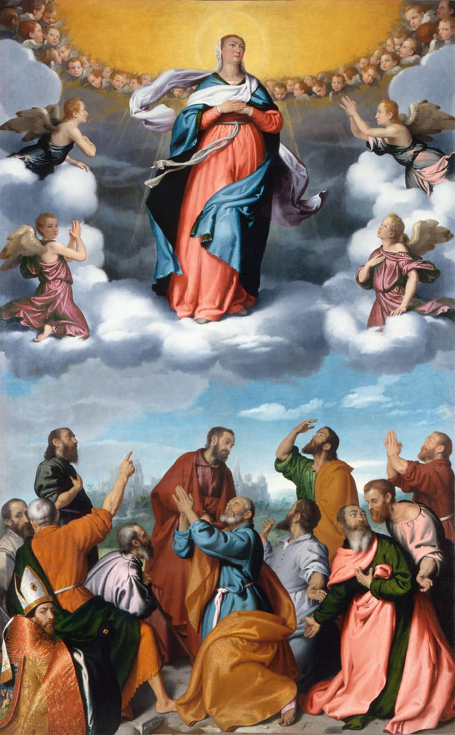 SERENDIPITP Abstract Painting Mural Print Picture Wall Decor Painting Assumption of the Virgin by Battista Moroni Vintage Wall Artwork for Home Decor 60x90cm