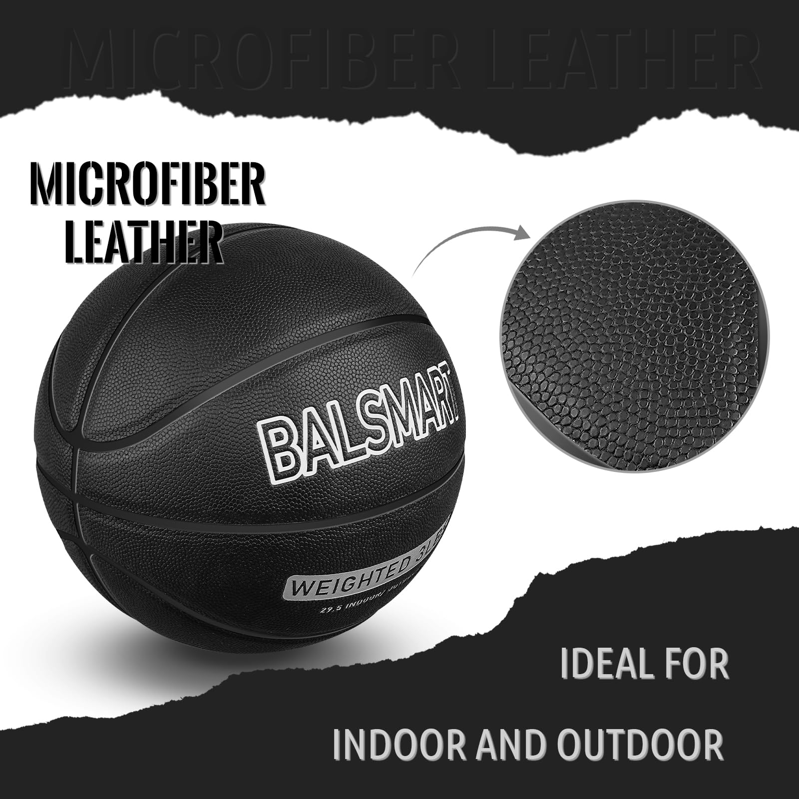 Balón de baloncesto pesado de entrenamiento con peso de 30 a 3 libras para hombres, entrenador de regate duradero de piel sintética para uso en interiores o exteriores