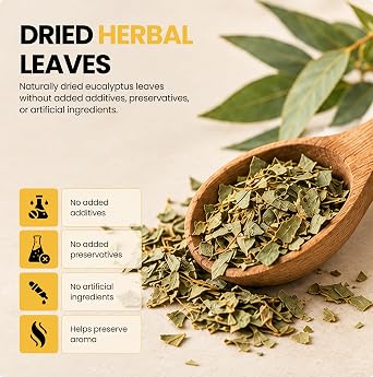 Herb To Body Eucalyptus Leaf C/S - Cut & Sifted Dried Eucalyptus Leaves for Tea, Herbal Tea, Infusions, and Traditional Preparation, Resealable Pouch, 4oz