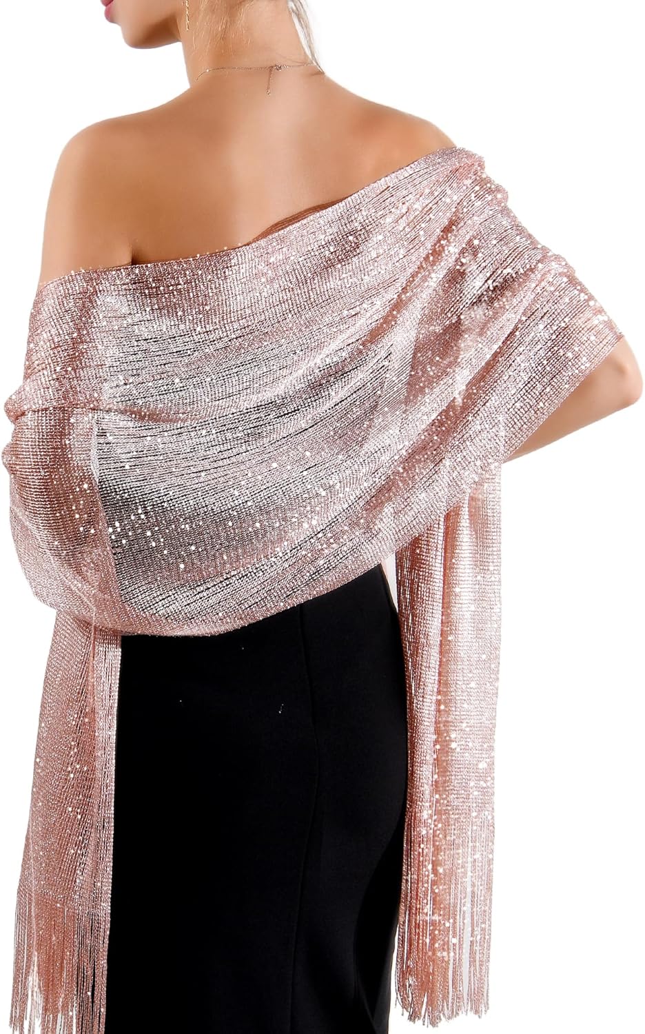 FURTALK Shawl Wraps for Women Silver Shawls and Wraps for Evening Dresses Sparkling Wedding Party Shawl Gift - Image 2
