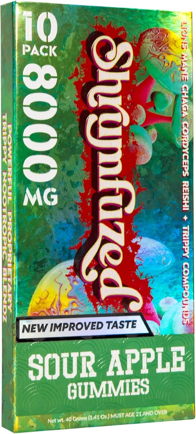 Proprietary Nootropic Gummy 8000mg - Now with New Improved Taste - Lion's Mane, Reishi, Chaga, and Cordycep Nootropic Tripee Mushroom Blend (10, Sour Apple) - Image 2