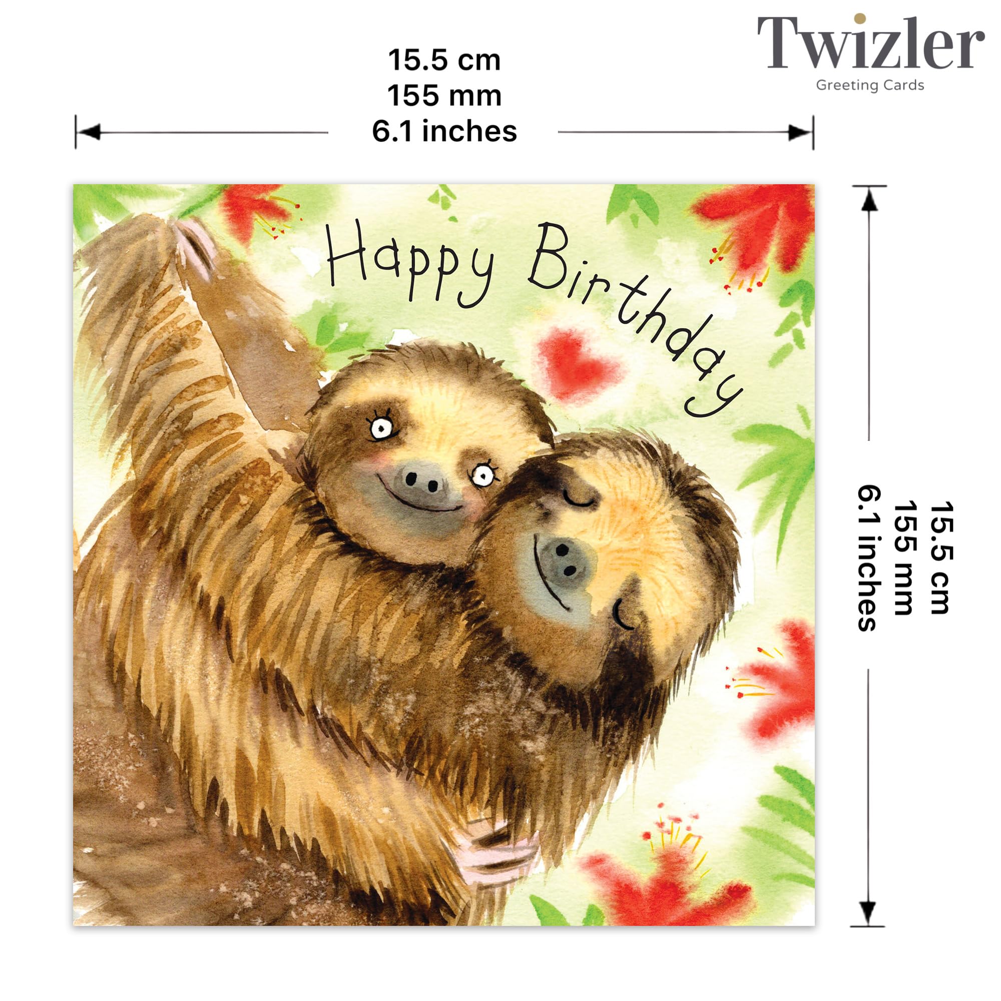 TWIZLER Geburtstagskarte Für Mädchen Mit Waffel-Design – 15,5x15,5 Cm, Inkl. Umschlag