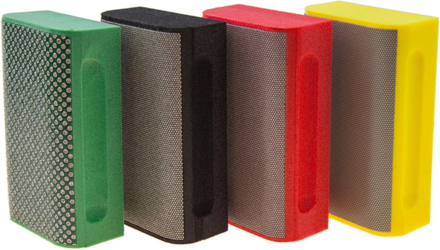 KGS PRO diamond hand polishing pads curved edges (4 pack, Combination set (grit 60, 120, 200, 400))