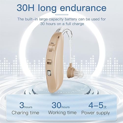 Miniatura 6 de Puzeku Audífonos para personas mayores con pérdida auditiva severa, audífonos para personas mayores recargables con cancelación de ruido,