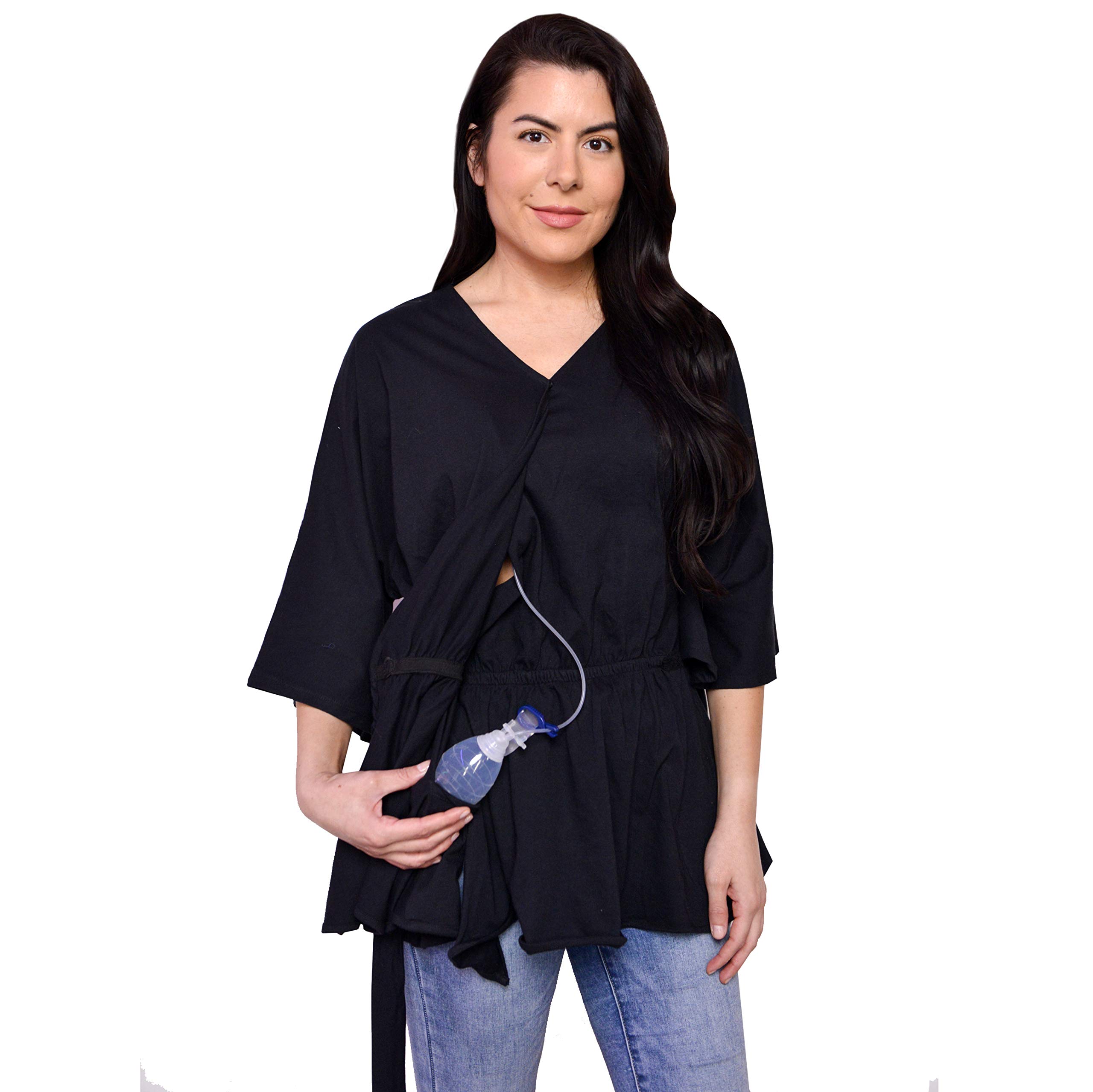 Inspired ComfortsMastectomy Recovery Shirt with Drain Pockets (wrap top)