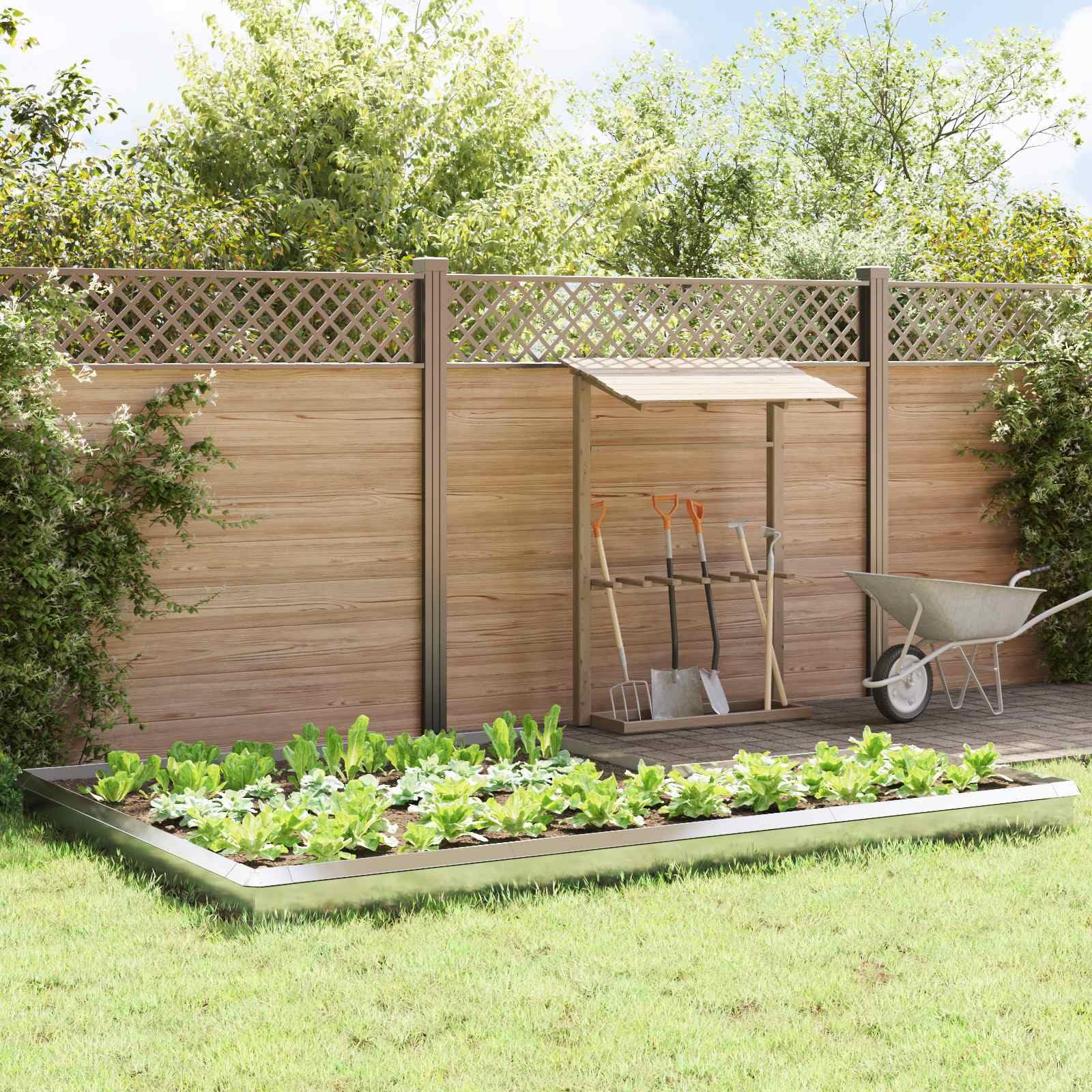 Clôture anti-escargots en acier inox x16 pour bordure de parterre 100x25cm