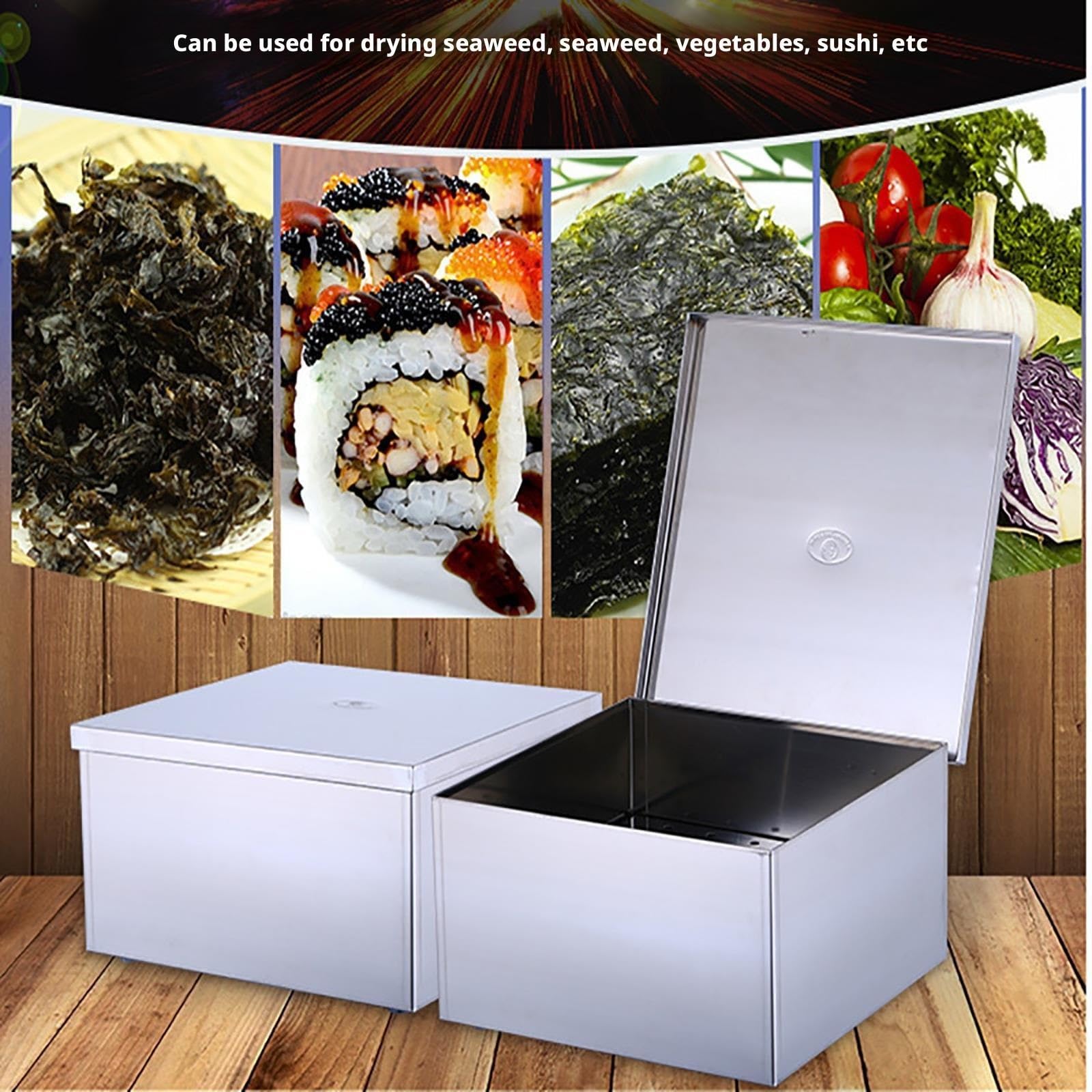 Sushi Nori Trockner, Edelstahl Seetang Trockenbox mit feuchtigkeitsbeständigem Design, einstellbare Temperatur für professionelles Kochen und Sushi Restaurants