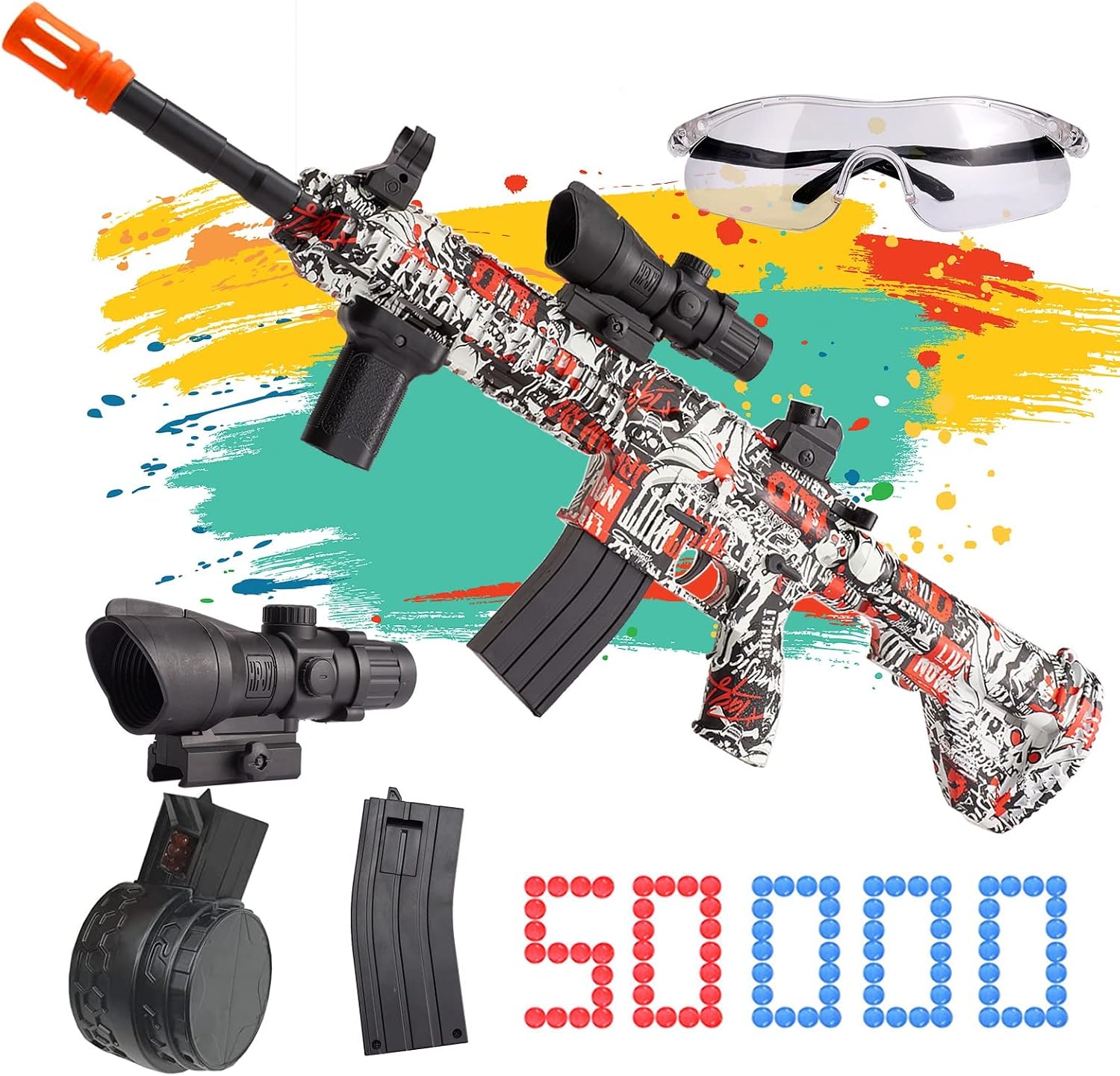 Maiwaput Splatter Ball Toys, Gel Ball Toy Splat with Sight & 50000 Water Beads Outdoor Activities Game Gift for Teens Boys Girls Ages 14+