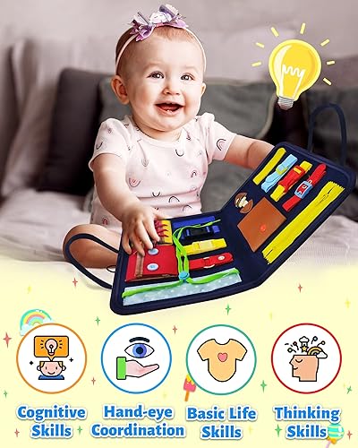 Miniatura 4 de Tablero ocupado juguetes Montessori para niñas y niños de 1 2 3 4 años juguetes sensoriales para niños pequeños de 1 a 3 años juguetes educativos de