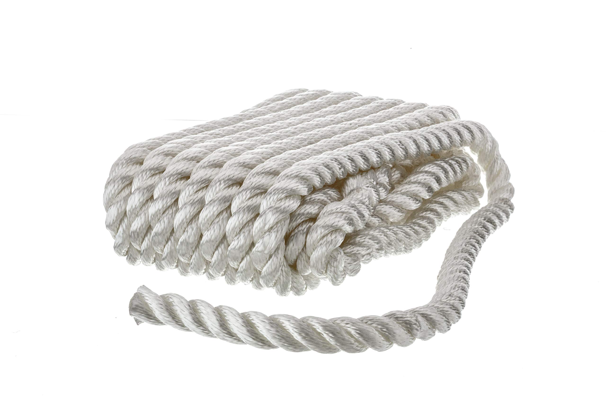 Seachoice 50-42601 Cabo Amarre Nylon, 3 Filamentos, Color Blanco, 16 mm x 7,6 M