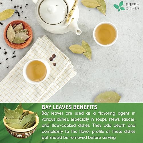 Vista 198 de FreshDrinkUS, 105 bolsas de té de hoja de laurel premium, 100% natural y puro de hojas de laurel. Té de hierbas de laurel de hojas sueltas.