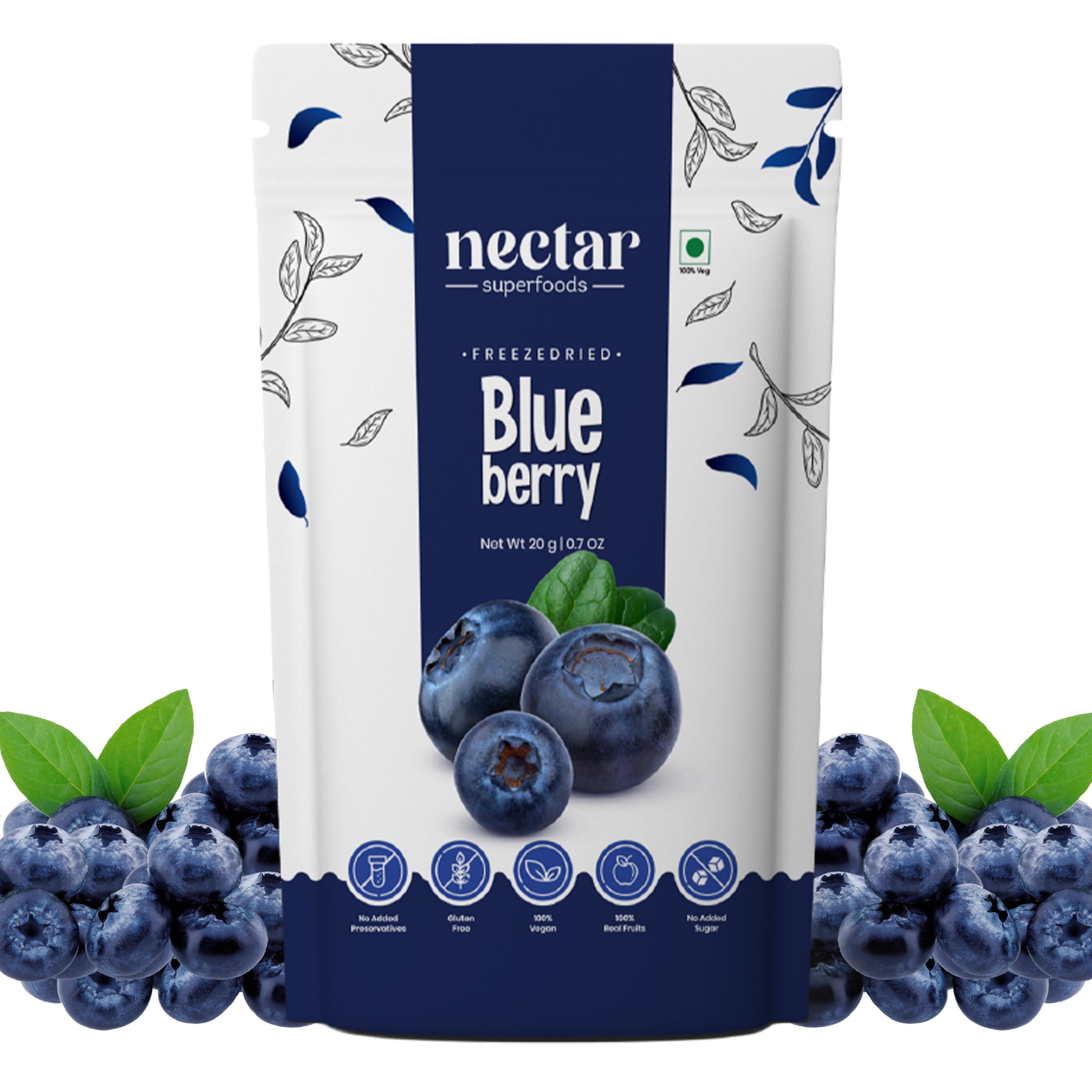 Nectar Superfoods Whole Natural Dried Blueberry 20gm | Blueberry Dry Fruit | Healthy Snacks | Antioxidant Rich | Vegan | Gluten Free Blueberries (Pack of 1) (B0C69ZRQCL) Amazon Price History, Amazon Price Tracker