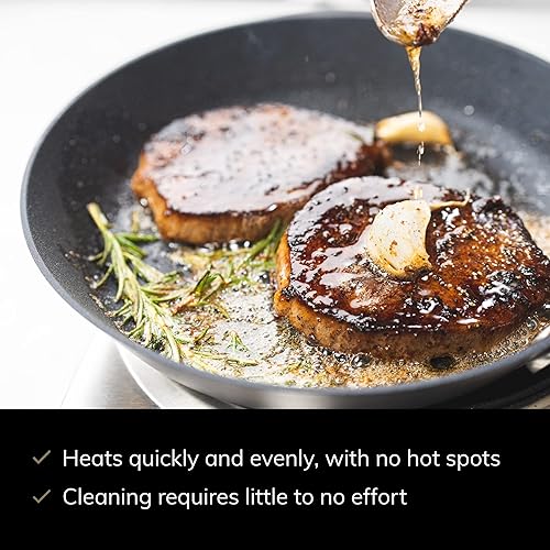 Miniatura 5 de Scanpan Juego de sartenes profesionales, incluye sartenes de 9.5 y 11 pulgadas, utensilios de cocina antiadherentes fáciles de usar, aptos para