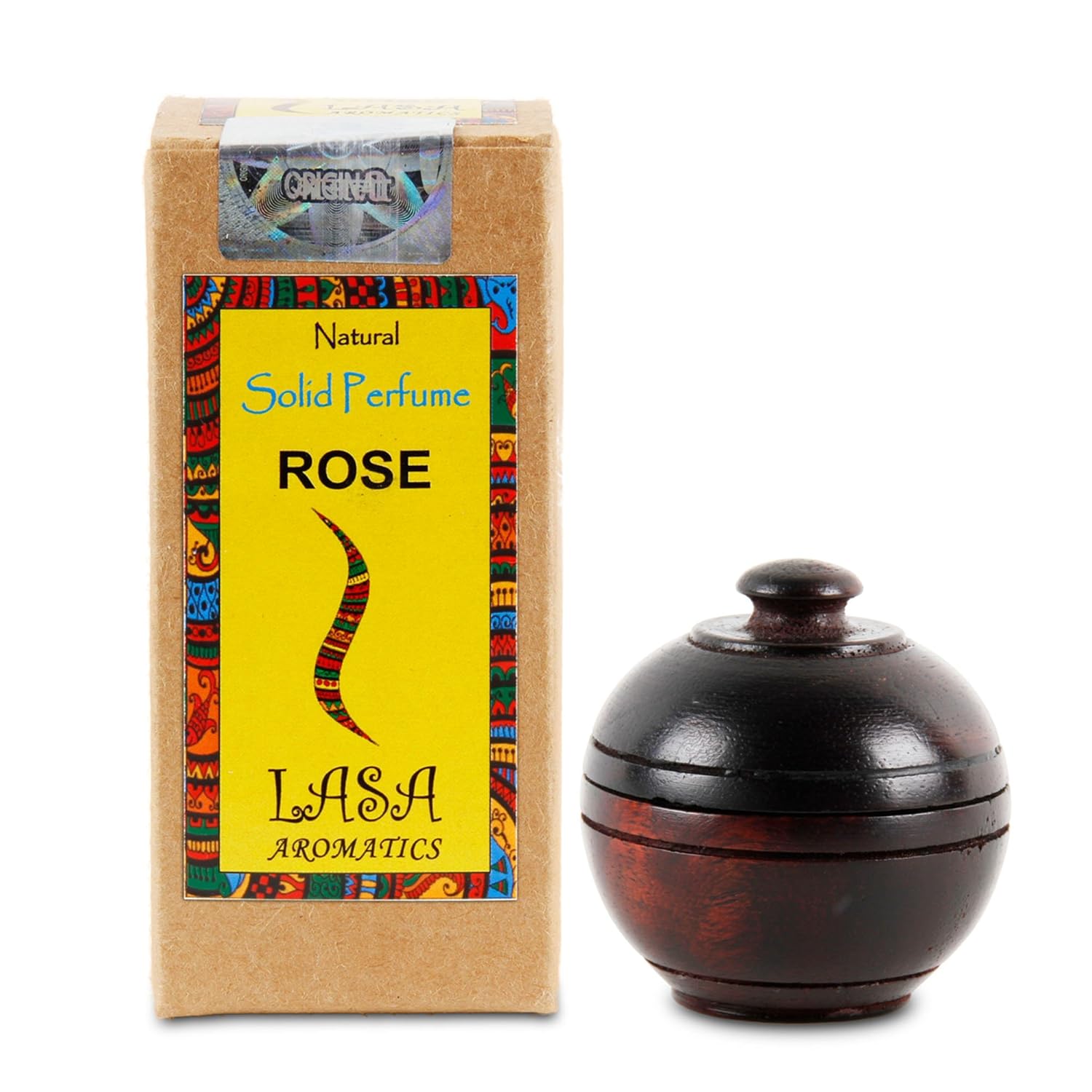Rose Natural Solid Perfume Body Musk In Wooden Jar - 6 gm