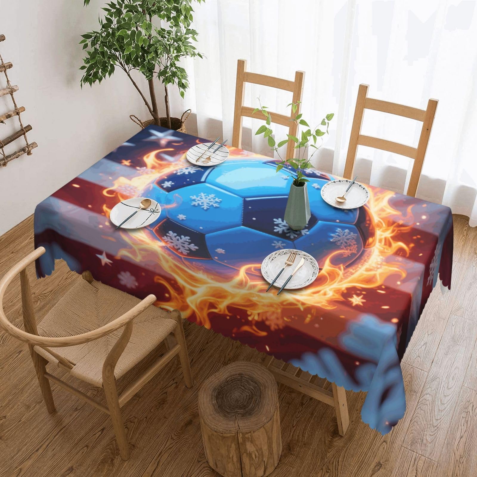 Nappe de table rectangle 137x183cm anti-tache football américain