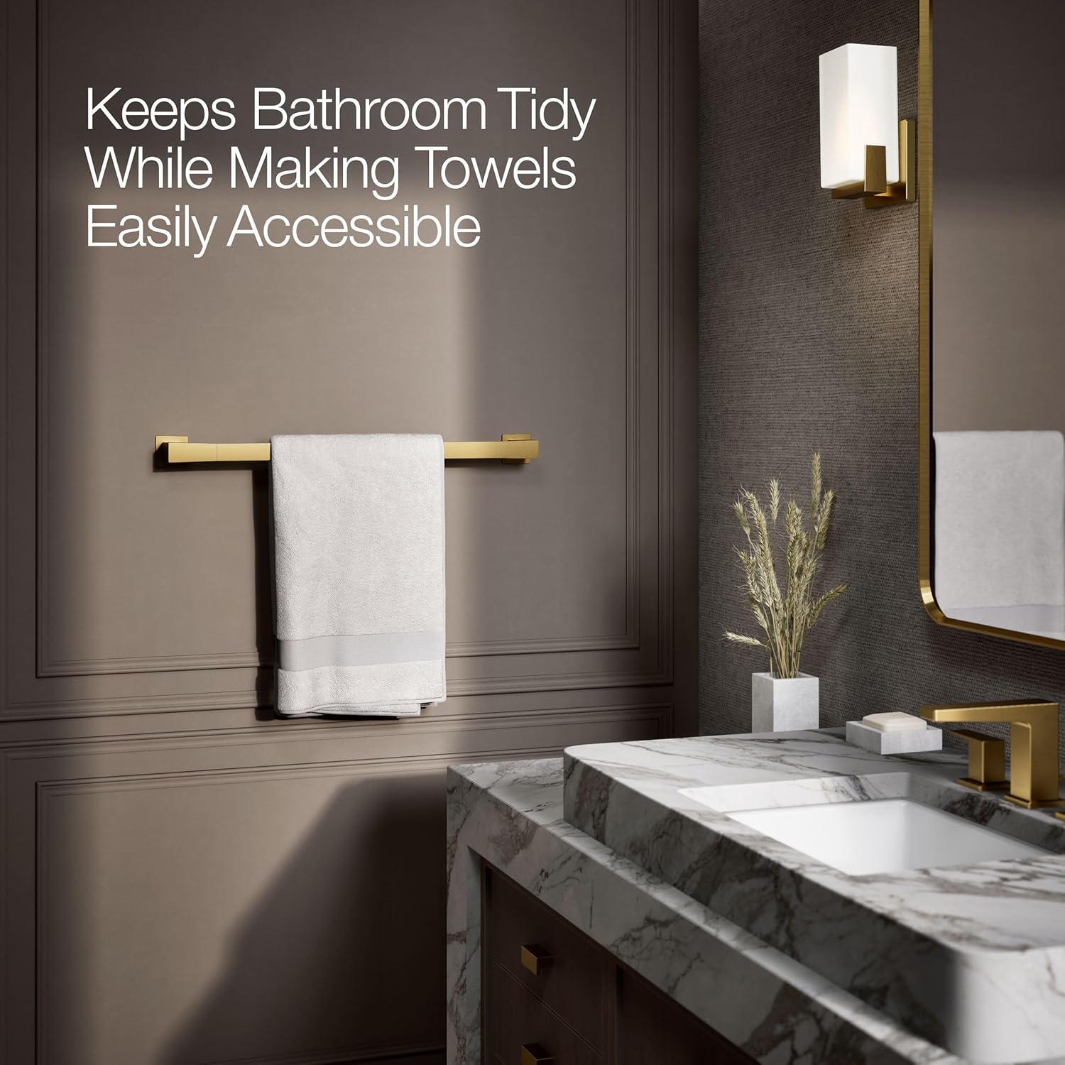 Kohler 26634-2MB Honesty® 24" Towel bar, Vibrant Brushed Moderne Brass