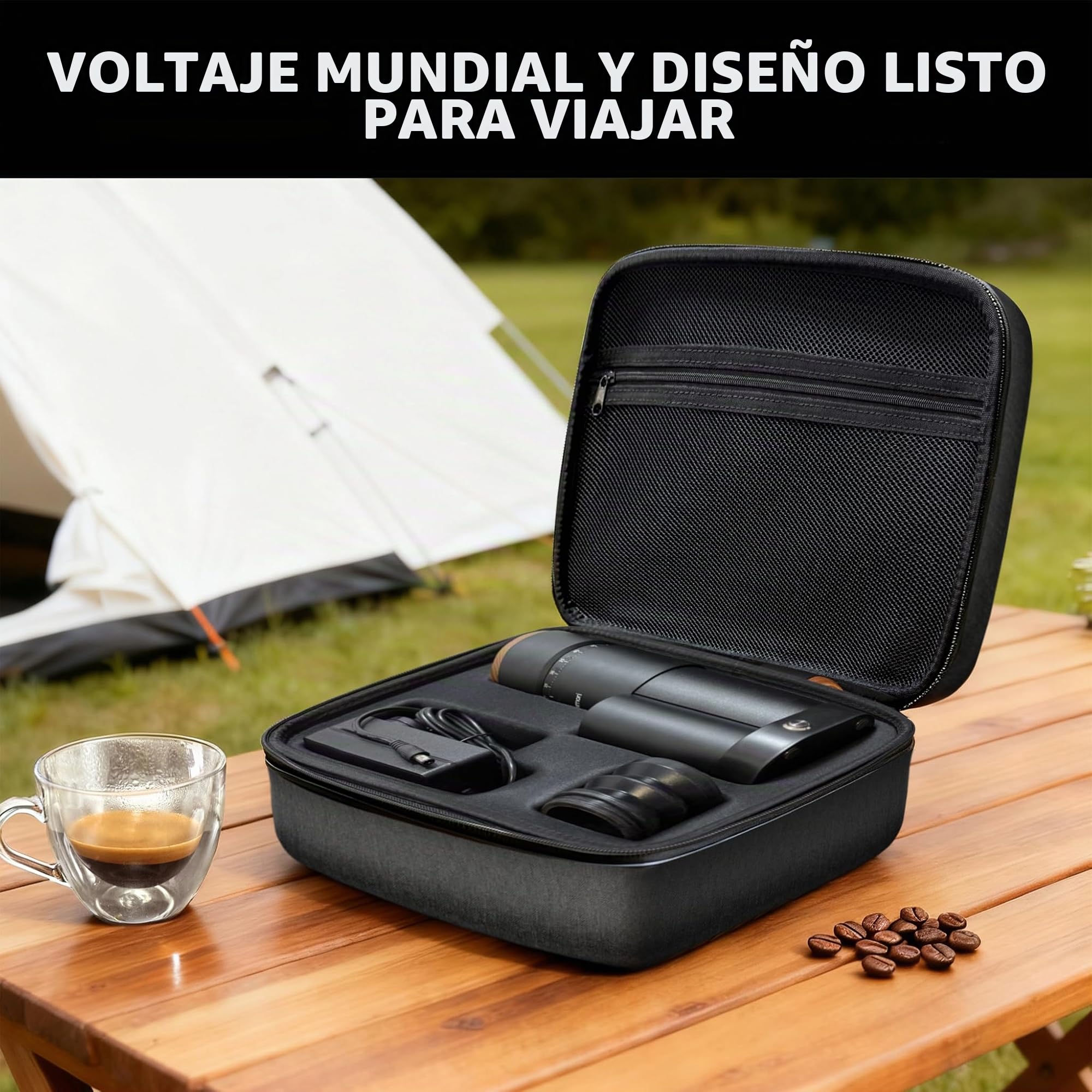 Molinillo de café wirsh Geimori T38 Plus, molinillo eléctrico portátil con rebaba cónica, ajustes de molienda continua de fino a grueso para espresso, goteo, prensa francesa, uso doméstico y de viaje