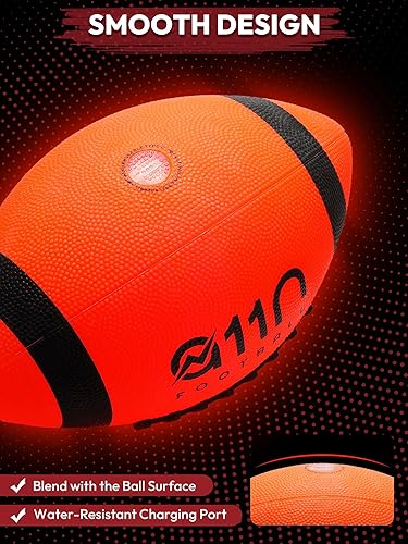 Miniatura 3 de A11N SPORTS Fútbol de fútbol recargable con luz que brilla en la oscuridad, tamaño oficial 6 LED con carga USB-C, regalos geniales para niños y