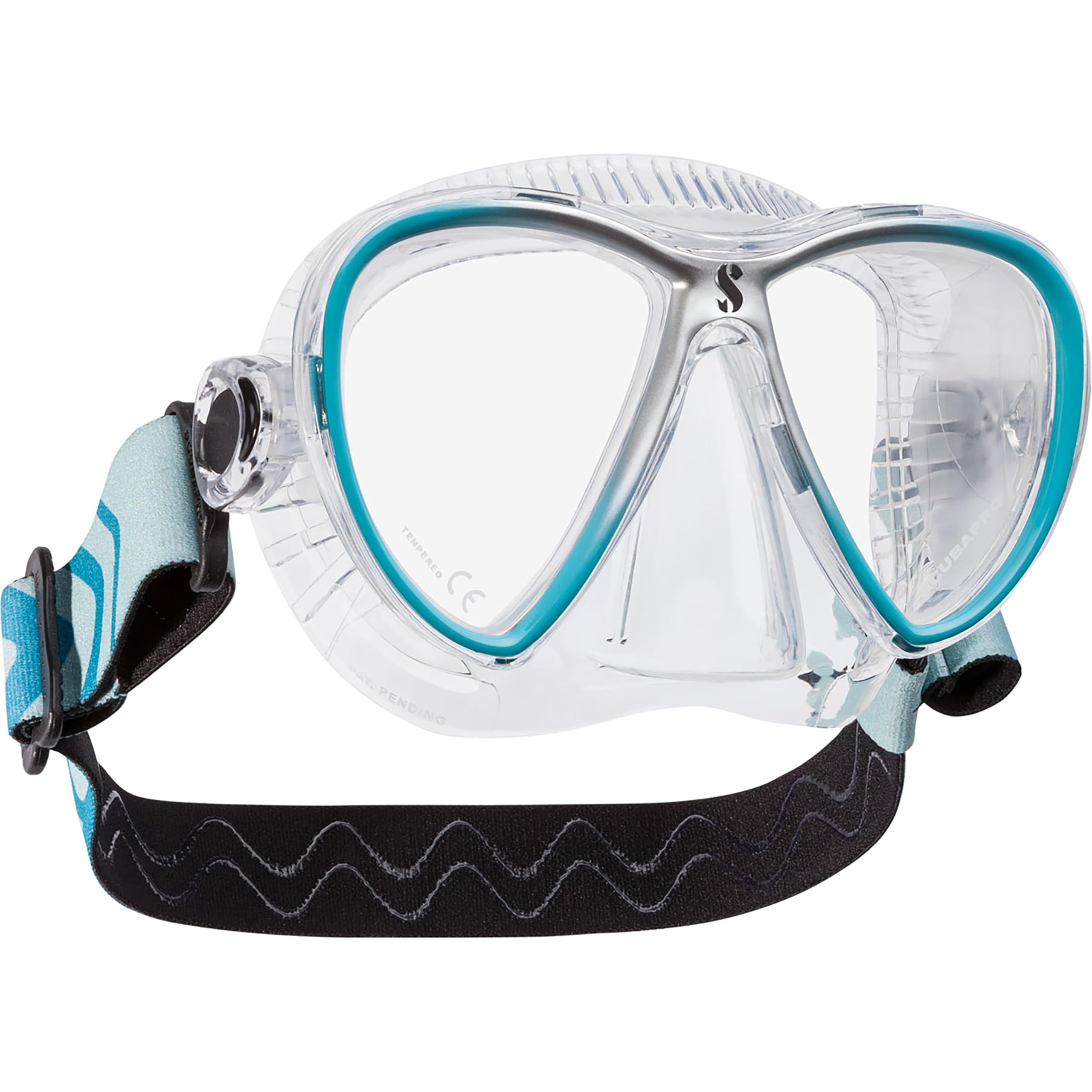 SCUBAPRO Synergy Twin Trufit Scuba Mask with Dual Lens and Comfort Strap for Diving, Clear/Turquoise — image 1