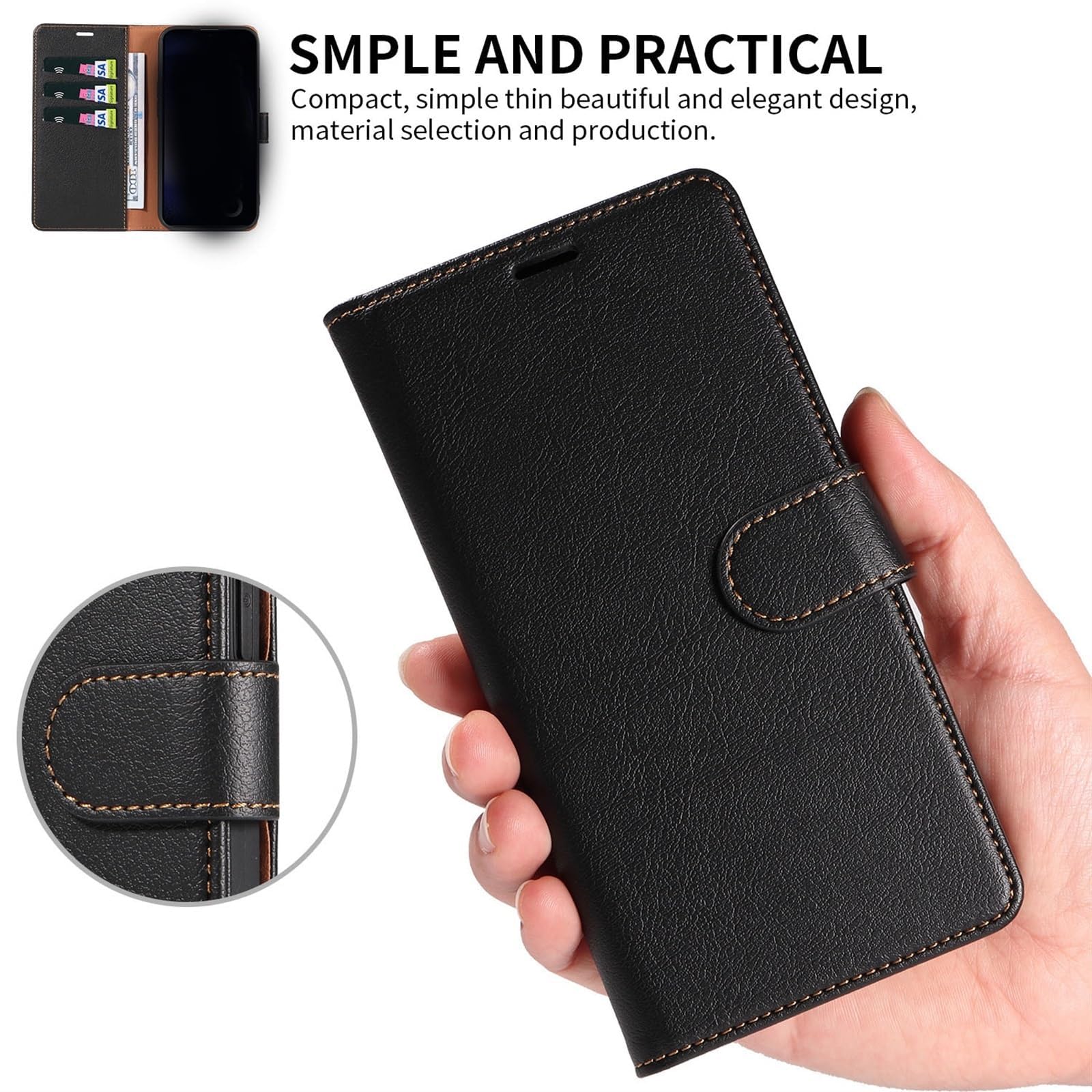 Funda Tipo Cartera para Samsung Galaxy S24/S24 Plus/S24 Ultra, Funda magnética de Piel sintética con función Atril, Funda Suave al Tacto con Ranura para Tarjetas,S24,Purple