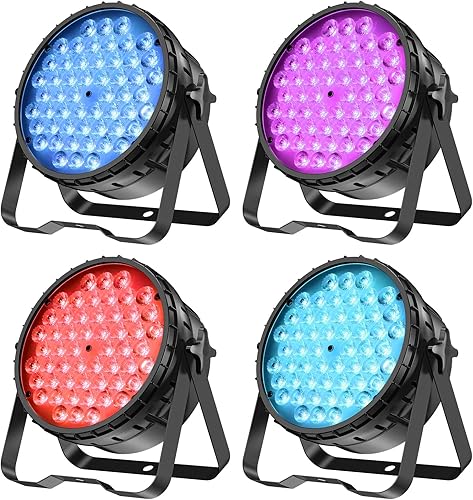 Miniatura 11 de BETOPPER Paquete de 2 luces LED par de 54 x 3 W, luces de escenario DMX activadas por sonido, iluminación de lavado estroboscópico para bodas