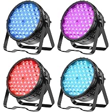 BETOPPER 54x3W Stage Lights for Parties, RGB LED Par Light, DMX DJ Lights Sound Activated,Strobe Wash Lighting for Party, Wedding, Club, Concert and Festival, 4 Packs