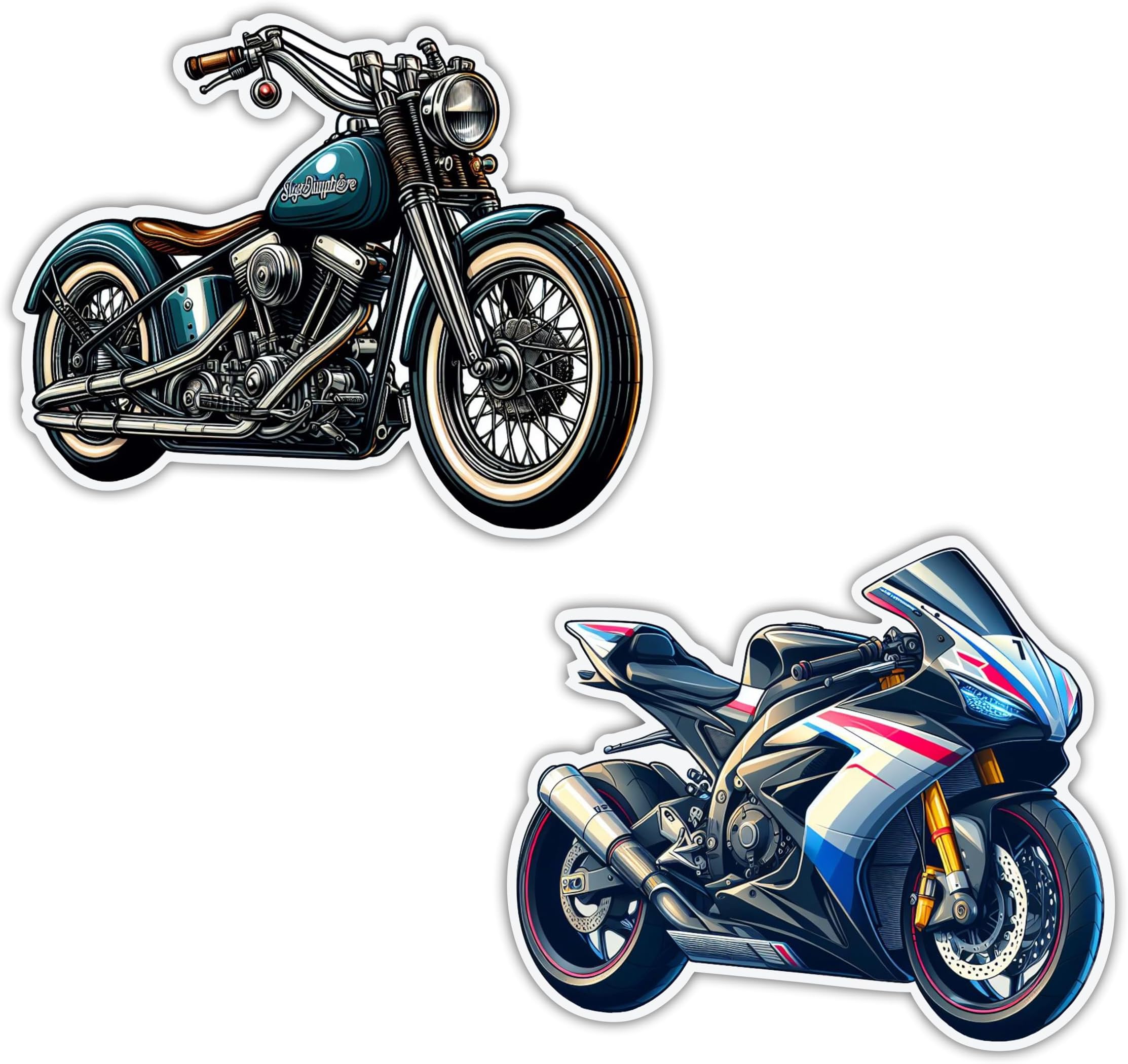 magneverse Classic Bike & Sports Bike Fridge Magnet Set for Bike Enthusiasts, Premium Acrylic Fridge Magnets for Kitchen & Home Decor (Set of 2 Magnets)