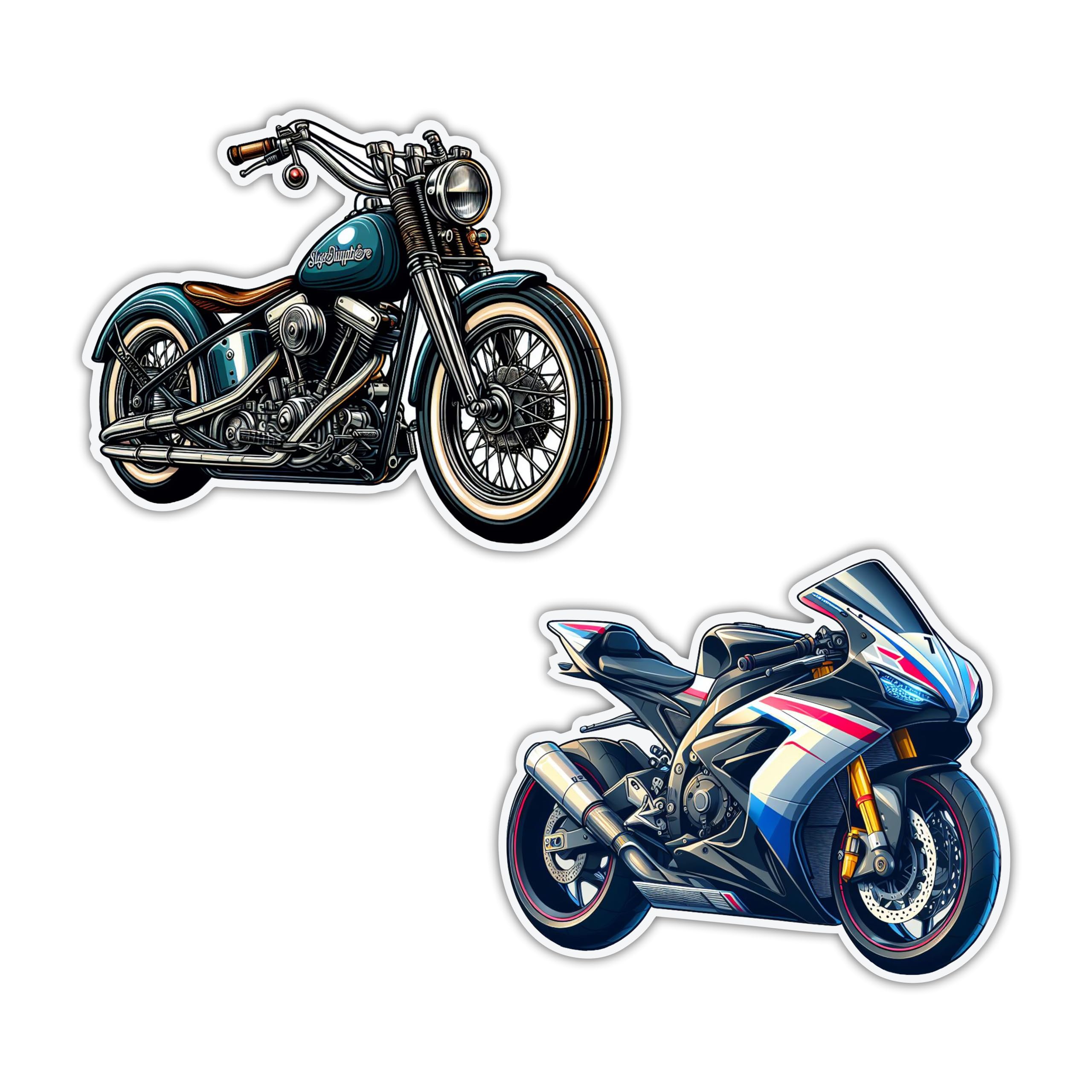 magneverse Classic Bike & Sports Bike Fridge Magnet Set for Bike Enthusiasts, Premium Acrylic Fridge Magnets for Kitchen & Home Decor (Set of 2 Magnets)