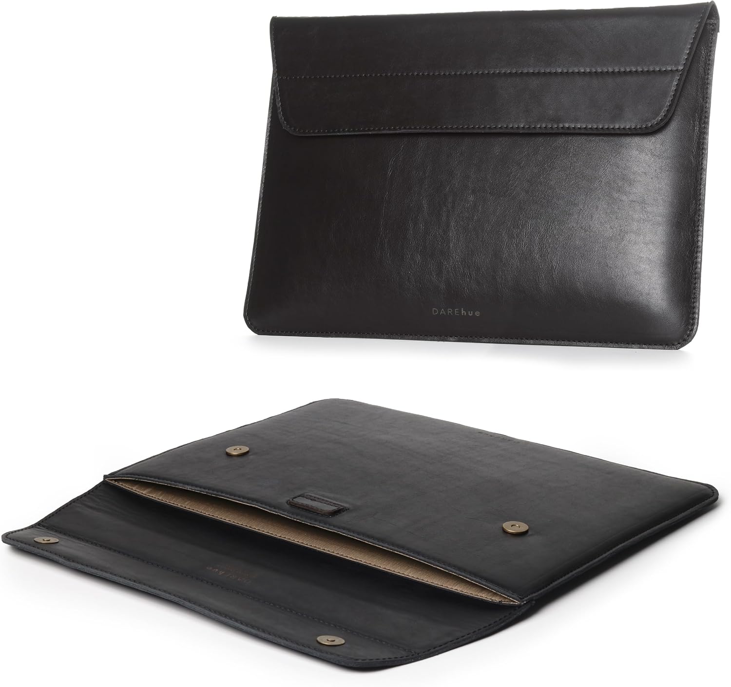 13" 14" 15" 16" Genuine Full Grain Leather Laptop Sleeve with Built-in Stand & Padding (Fits MacBook Air/Pro & Other 13.3/13.6/14.2/15.6 inch Laptops) (Black, 15��� - 16”) - Image 3