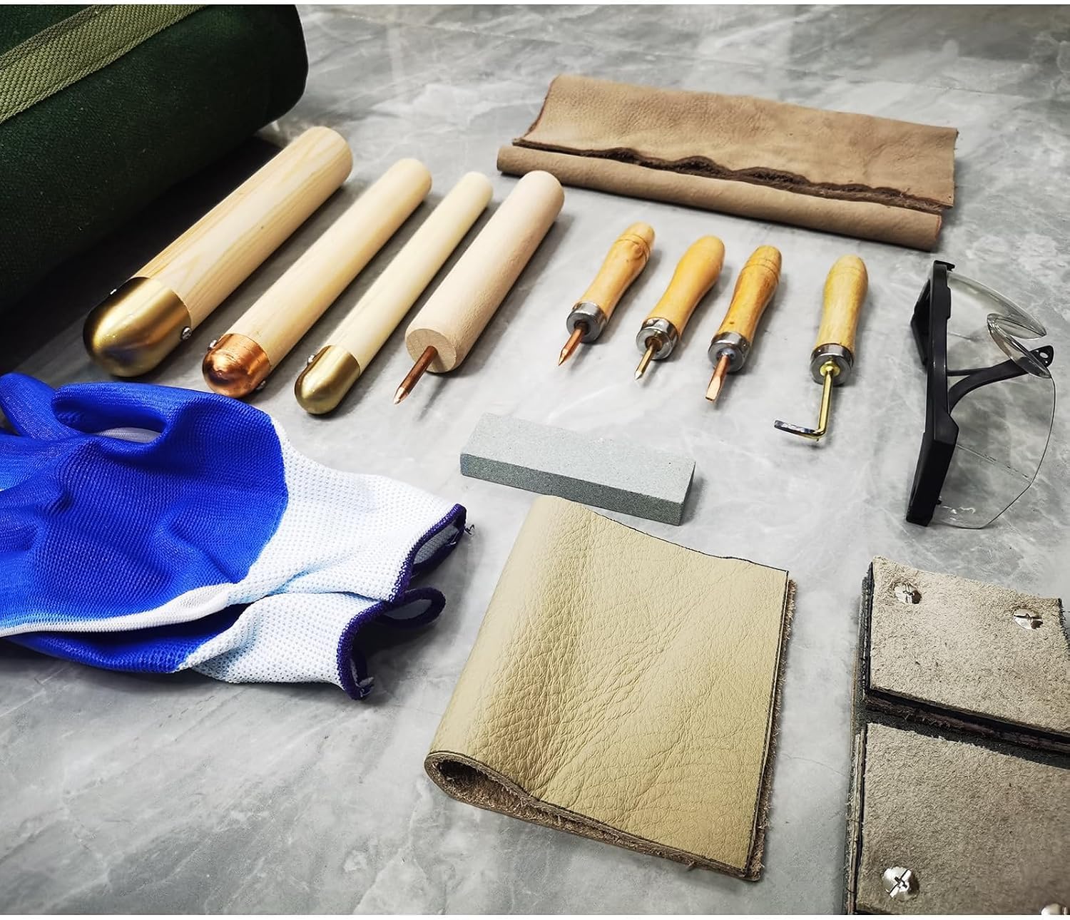 Pad-kit Für Flint-Knapping-Werkzeuge, Flint-Napping-Werkzeuge, Mit Kupfer-boppern, Druckabschlägern Und ISHI-Sticks | Obsidian-bastelset Mit Kerbwerkzeugen Für Die Kristallformung, Anfänger